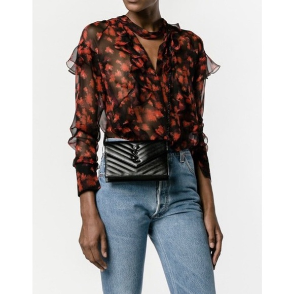 NIB Authentic Saint Laurent Monogram Chain Wallet - Picture 2 of 13